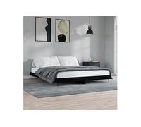 Vidaxl Cadre De Lit Noir 180x200 Cm Bois D'ingénierie Marron