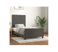 Vidaxl Cadre De Lit Avec Tête De Lit Gris Foncé 80x200 Cm Velours Gris