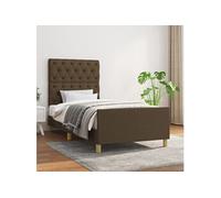 vidaXL Bedframe zonder matras 80x200 cm stof donkerbruin3125255 Marron G
