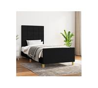 Vidaxl Cadre De Lit Sans Matelas Noir 80x200 Cm Tissu Noir