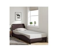 Cadre de Lit avec Tête de Lit Rembourré Simple Gris Foncé 90x200 cm Tissu vidaXL