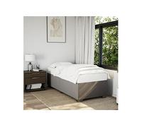 vidaXL Cadre de lit Taupe 90x190 cm Tissu, sommier, Cadre de lit Plateforme, Cadre de lit rembourré, Meuble de Chambre à Coucher, Cadre de lit Simple