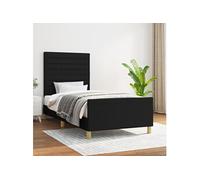 vidaXL Cadre de lit sans matelas noir 90x190 cm tissu