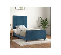 vidaXL Bedframe zonder matras 90x200 cm fluweel donkerblauw3125737 Bleu G