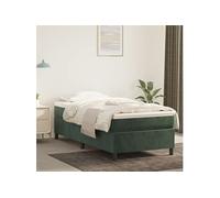 vidaXL Cadre de lit Vert foncé 90x200 cm Velours