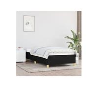 Cadre de Lit Gris Foncé 90x200cm Tissu Rembourré Simple Sommier Chambre vidaXL