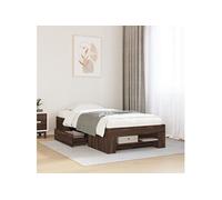 Vidaxl Cadre De Lit Sans Matelas Chêne Marron 75x190cm Bois Ingénierie Marron