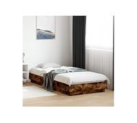 vidaXL Cadre de lit sans matelas chêne fumé 100x200 cm bois ingénierie Marron