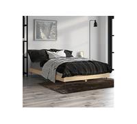 vidaXL Cadre de Lit sans Matelas, Lit Double avec Sommier à Lattes, Lit Adulte, Meuble de Chambre à Coucher, Chêne Sonoma 120x190 cm 832192 Marron