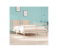 Vidaxl Cadre De Lit Bois De Pin Massif 120x190 Cm Petit Double Marron
