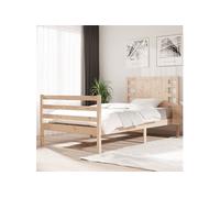 Vidaxl Cadre De Lit Bois De Pin Massif 90x190 Cm Simple Marron