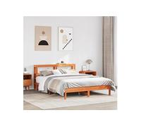 Bedframe zonder matras massief grenenhout wasbruin 135x190 cm3306164