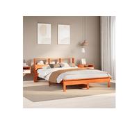 Bedframe zonder matras massief grenenhout wasbruin 135x190 cm3309745