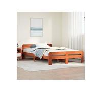 vidaXL Bedframe zonder matras massief grenenhout wasbruin 135x190 cm855489 Marron G