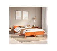 vidaXL Cadre de lit sans matelas cire marron 150x200cm bois pin massif
