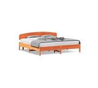 Bedframe zonder matras massief grenenhout wasbruin 180x200 cm3207200