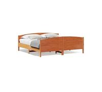 Bedframe zonder matras massief grenenhout wasbruin 200x200 cm3216163