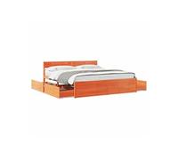 Bedframe zonder matras massief grenenhout wasbruin 200x200 cm3282338