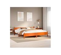 Bedframe zonder matras massief grenenhout wasbruin 200x200 cm3309724