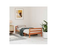 Cadre de Lit Blanc 90x190cm Bois de Pin Massif Rembourré Simple Sommier vidaXL