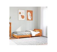 Bedframe zonder matras massief grenenhout wasbruin 75x190 cm850754