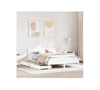 Vidaxl Cadre De Lit Sans Matelas Blanc 120x190 Cm Bois De Pin Massif Blanc
