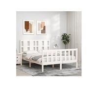 Bedframe zonder matras massief grenenhout wit 120x200 cm3192227