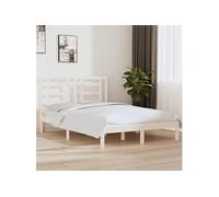 vidaXL Cadre de lit 3104349 Bois de pin massif Blanc 140x200 cm