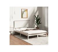 vidaXL Lit en pin massif sans matelas blanc 140x200 cm