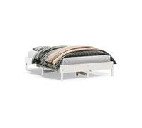 vidaXL Bedframe zonder matras massief grenenhout wit 150x200 cm842695 Blanc G