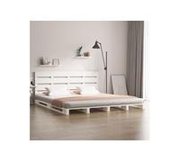 Bedframe zonder matras massief grenenhout wit 160x200 cm3120143