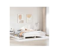 vidaXL Cadre de lit sans matelas 180x200 cm Bois massif de pin Blanc