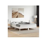 Bedframe zonder matras massief grenenhout wit 200x200 cm3216358