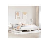 Bedframe zonder matras massief grenenhout wit 200x200 cm3301816