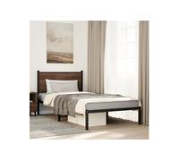 vidaXL Cadre de lit en métal sans matelas chêne marron 100x190 cm