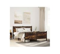 Cadre de Lit Métal sans Matelas Adulte Sommier Meuble Chambre Intérieur vidaXL