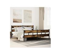Bedframe zonder matras metaal gerookt eikenkleurig 183x213 cm3308467