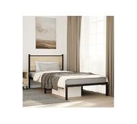 Vidaxl Cadre De Lit En Métal Sans Matelas Chêne Sonoma 107x203 Cm