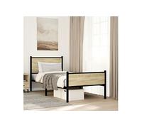 Bedframe zonder matras metaal sonoma eikenkleurig 75x190 cm4007894