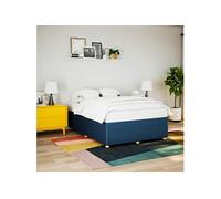 vidaXL Cadre de lit sans matelas en tissu bleu 160x200 cm