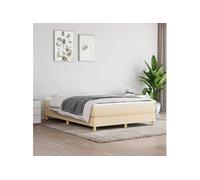 Bedframe zonder matras stof crÃmekleurig 140x200 cm3120619