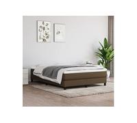 Vidaxl Cadre De Lit Marron Foncé 140x200 Cm Tissu Marron