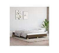 vidaXL Cadre de lit rembourré avec sommier à lattes Tissu marron foncé 160x200 cm