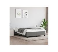 Bedframe zonder matras stof donkergrijs 140x190 cm347059