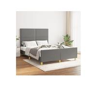 Bedframe zonder matras stof donkergrijs 140x200 cm3124977
