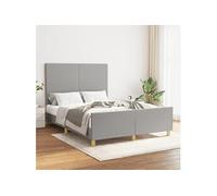 Bedframe zonder matras stof lichtgrijs 140x190 cm3124887
