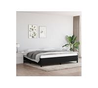Bedframe zonder matras stof zwart 200x200 cm347092