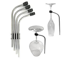 BeDiCo Lot de 4 supports pour lave-vaisselle en acier inoxydable - Protection des verres contre les basculements, la casse, les rayures - Avec support mural