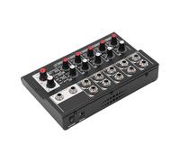 Bediffer Carte Son de Mixage Audio Polyvalente à 10 Canaux pour un Réglage Précis du Son Lors D'un Enregistrement en Studio ou D'une Performance en Direct, Métal Noir (Prise UE)