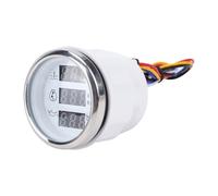 Bediffer Compteur de Vitesse de Pression D'huile de Température de L'eau 52mm Affichage Bleu HD Compteur Marin 3 en 1 pour Bateaux Yachts -40 °C-+85 °C 1 unité (Cadran blanc couvercle argenté)